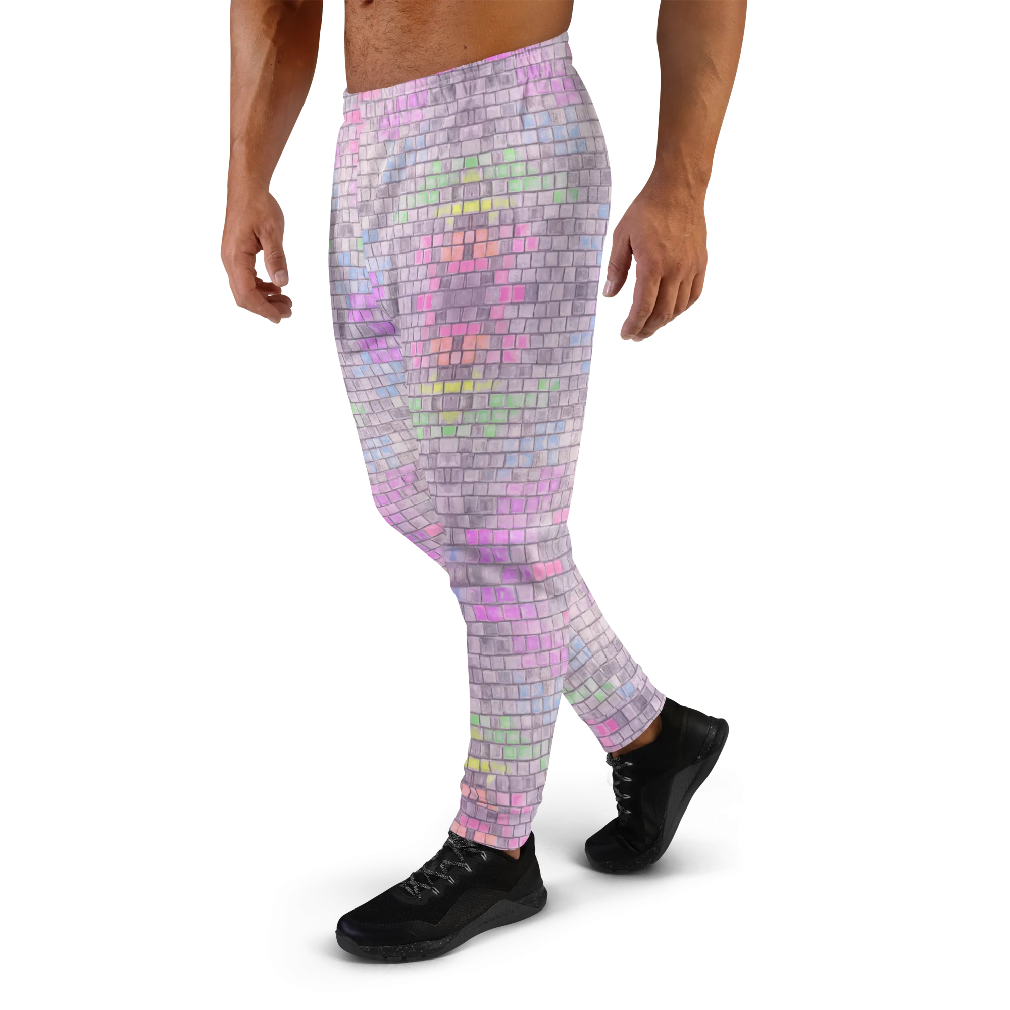 Cozy Slim Fit Joggers- "Disco Kitty" Design