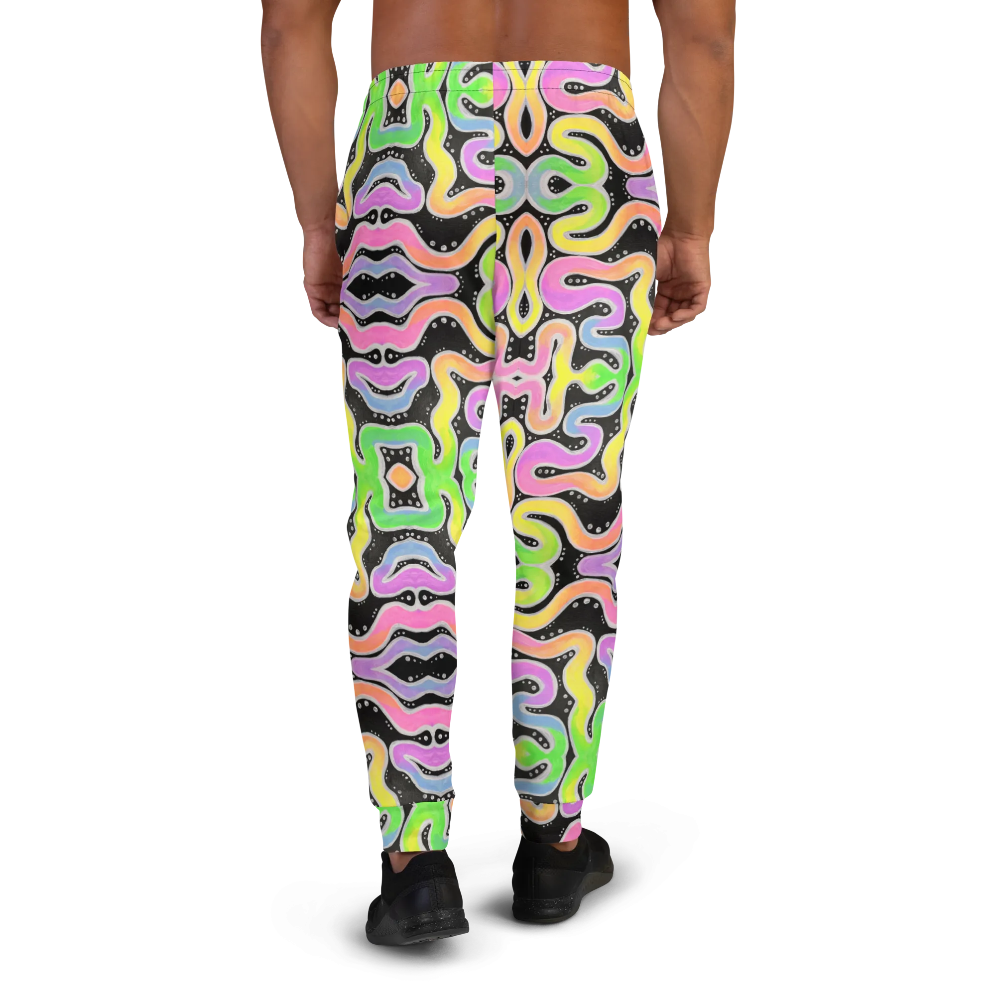 Cozy Slim Fit Joggers- "Neon Spaghetti" Design