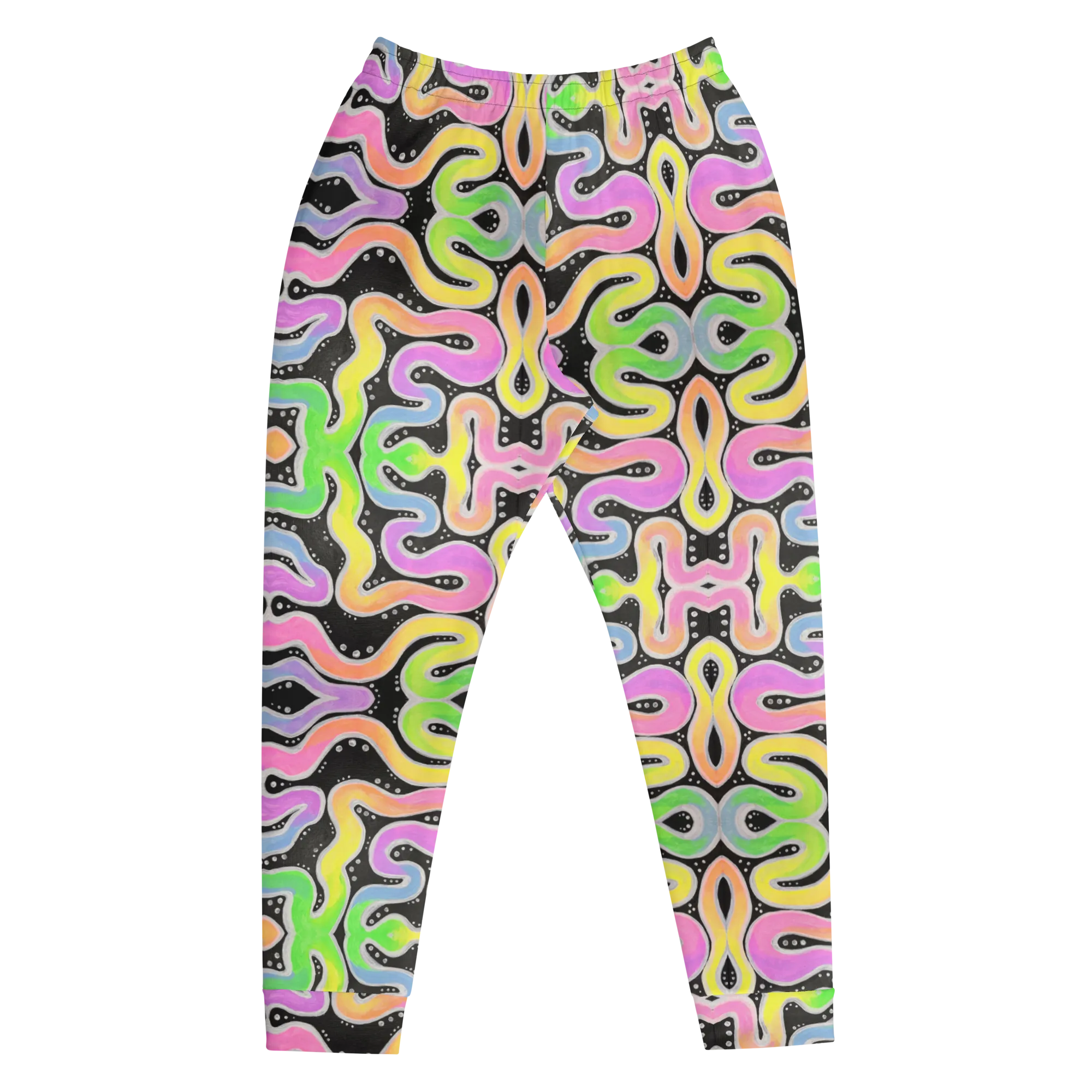 Cozy Slim Fit Joggers- "Neon Spaghetti" Design