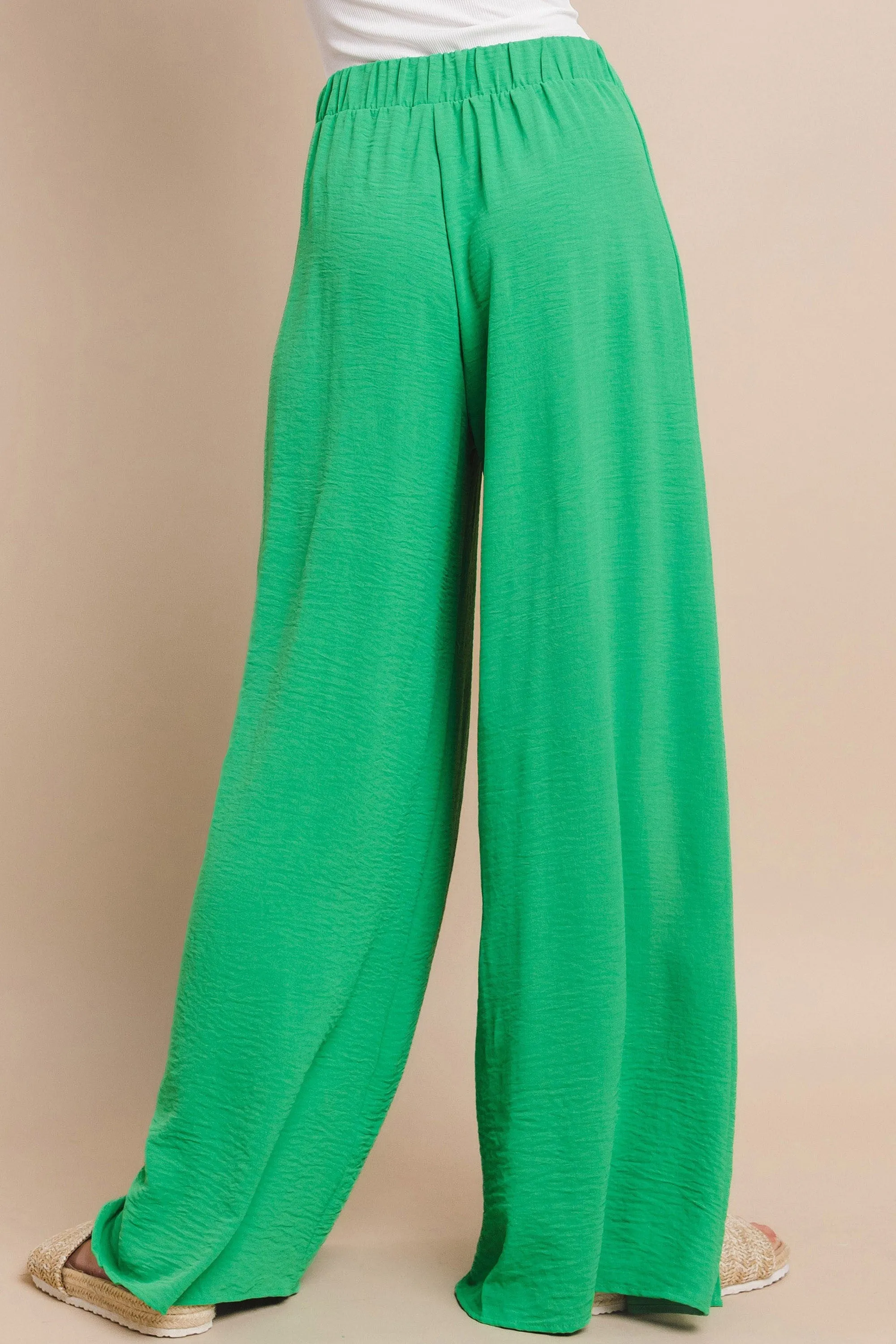 CREPE WOVEN SPLIT LEG PALAZZO PANTS W2327PF