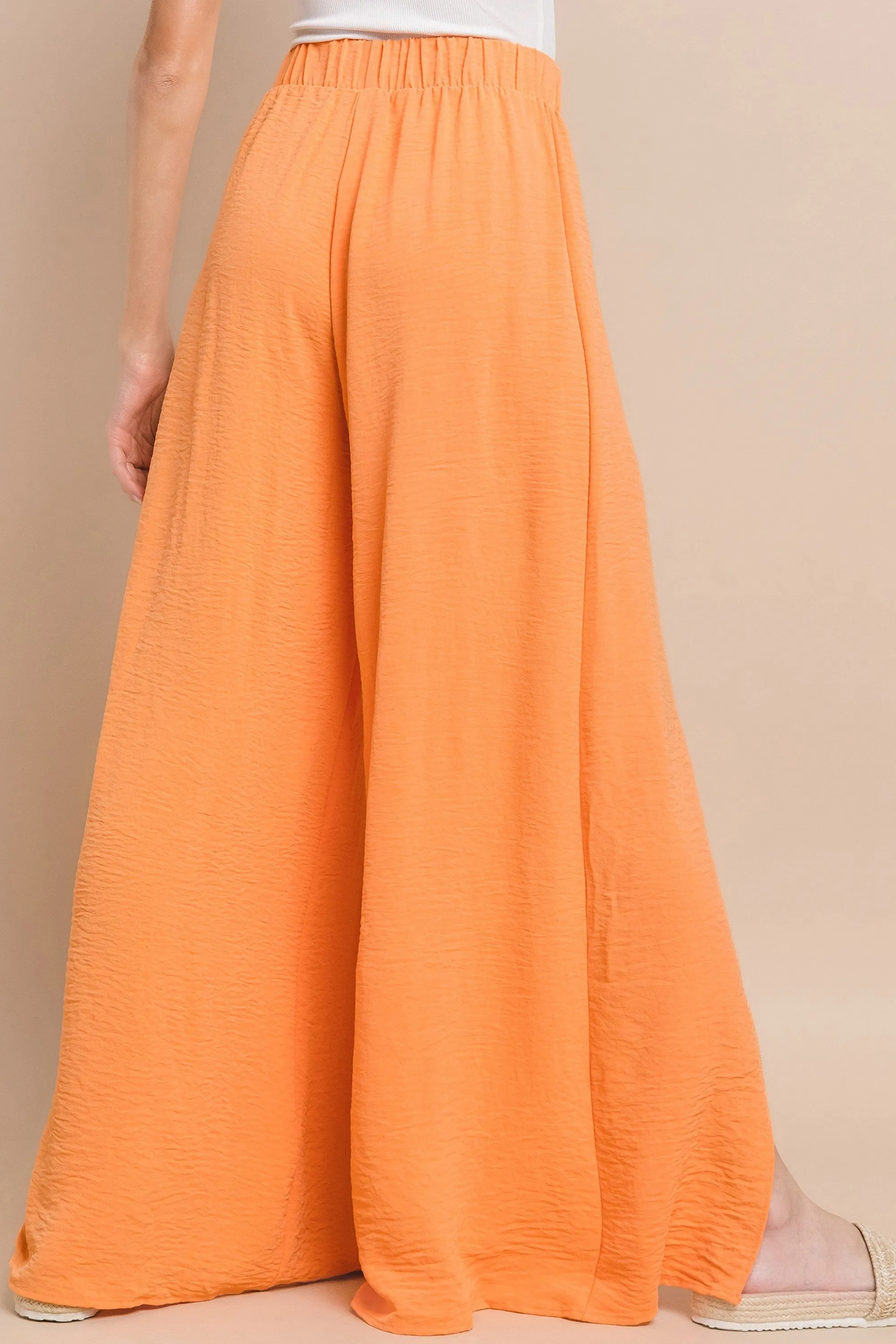 CREPE WOVEN SPLIT LEG PALAZZO PANTS W2327PF
