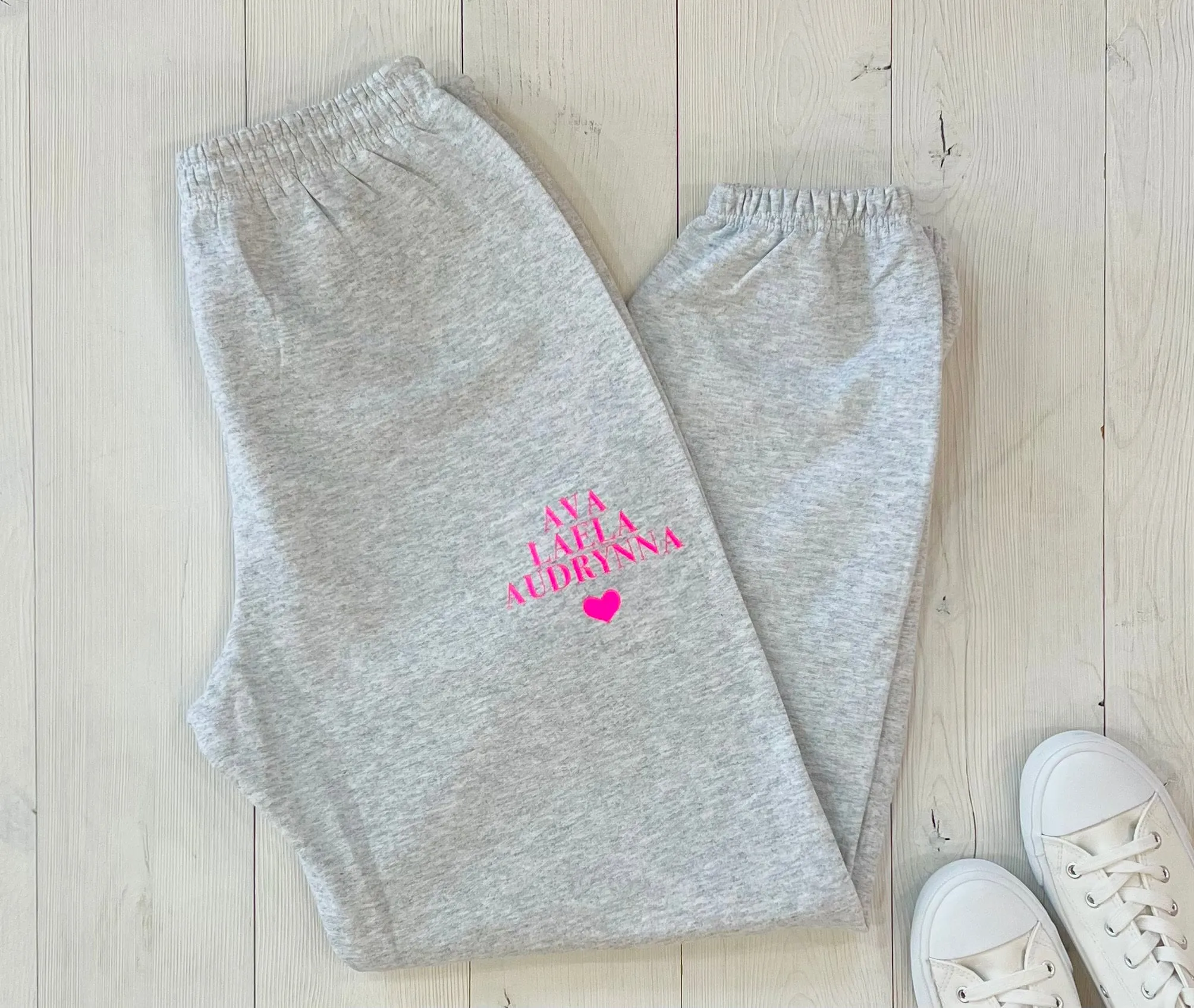 Customized Light Gray Sweatset for New Mom