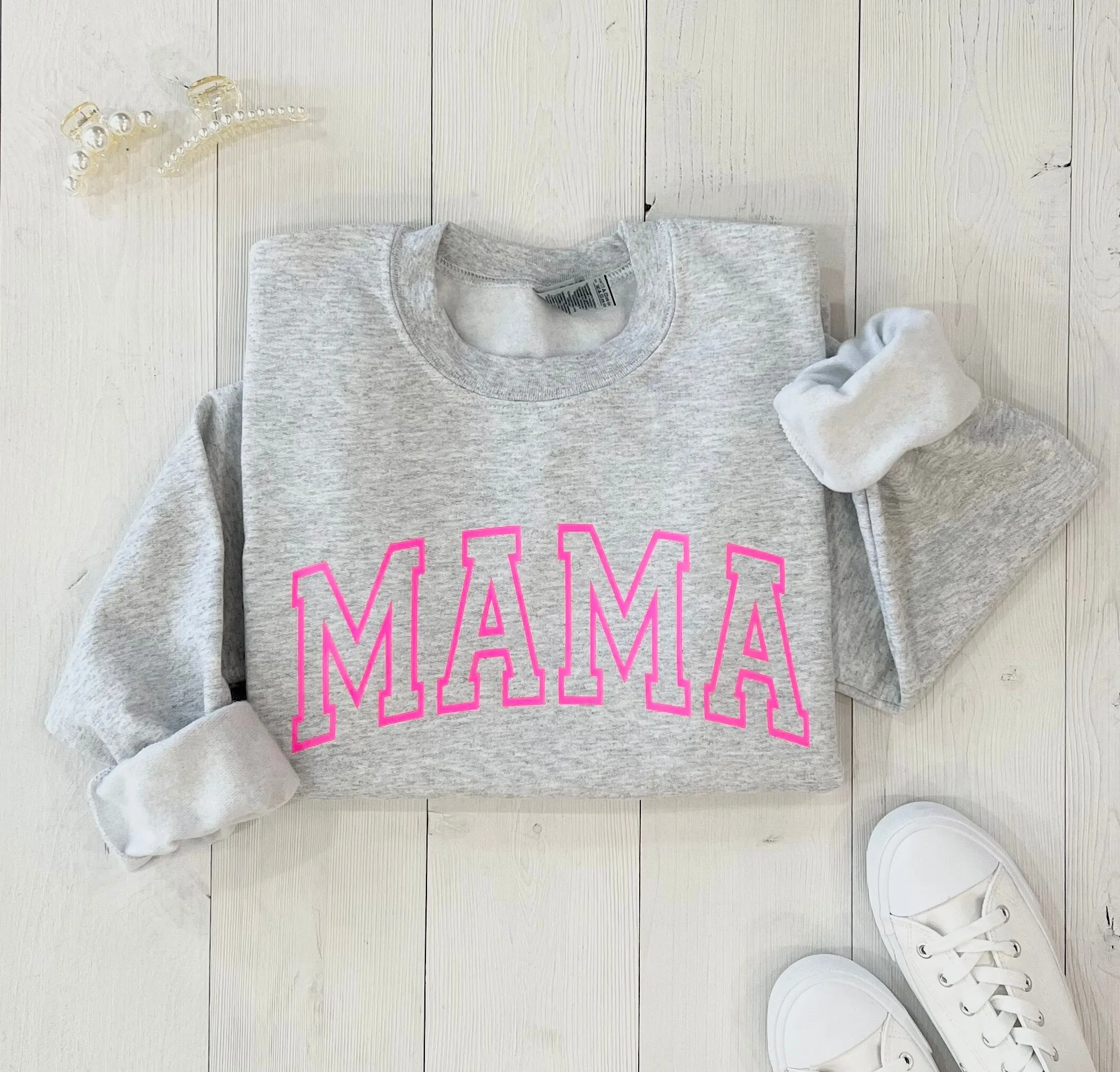 Customized Light Gray Sweatset for New Mom