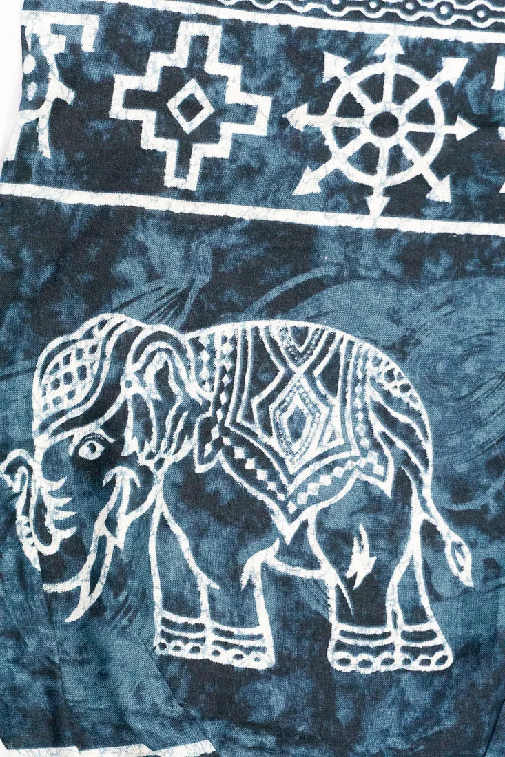 Dark Blue Marble Elephant Harem Pants