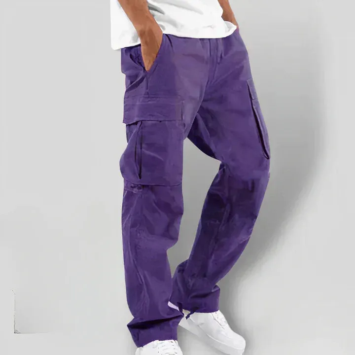 Dark Gray Felix Men's Cargo Pants in Colorful Design