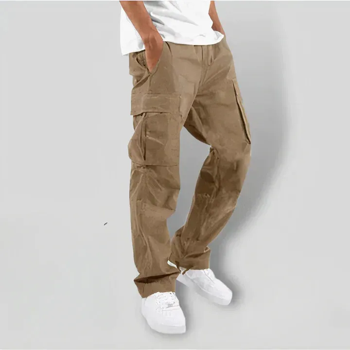 Dark Gray Felix Men's Cargo Pants in Colorful Design
