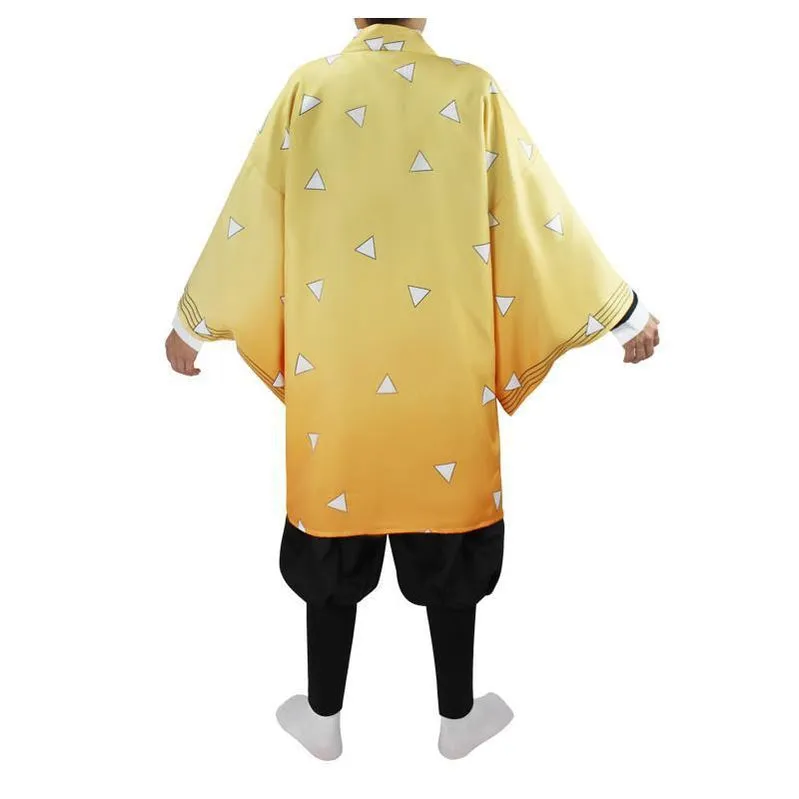 Demon Slayer Kimetsu no Yaiba Zenitsu Agatsuma Cosplay Costumes