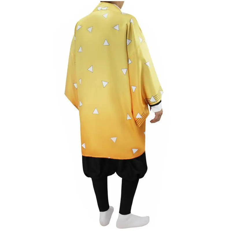 Demon Slayer Kimetsu no Yaiba Zenitsu Agatsuma Cosplay Costumes