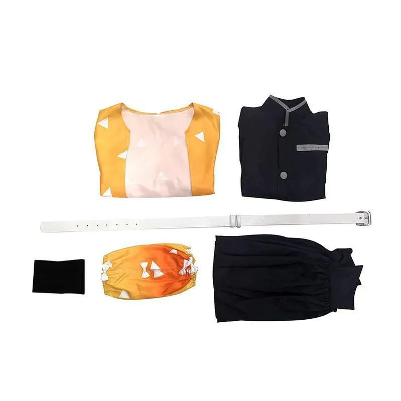 Demon Slayer Kimetsu no Yaiba Zenitsu Agatsuma Cosplay Costumes
