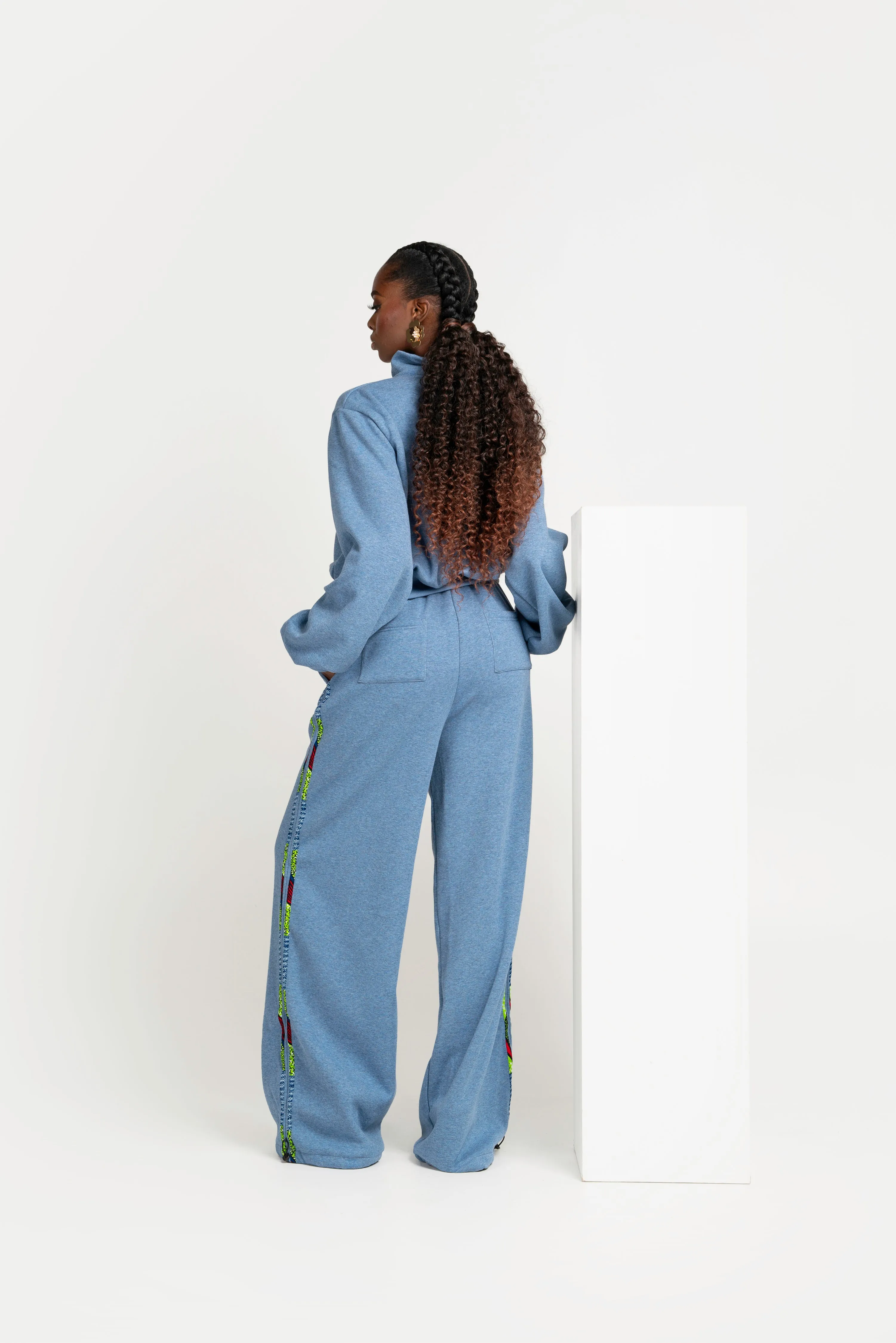 DENIM BLUE QUEEN Plush fleece JOGGER Set