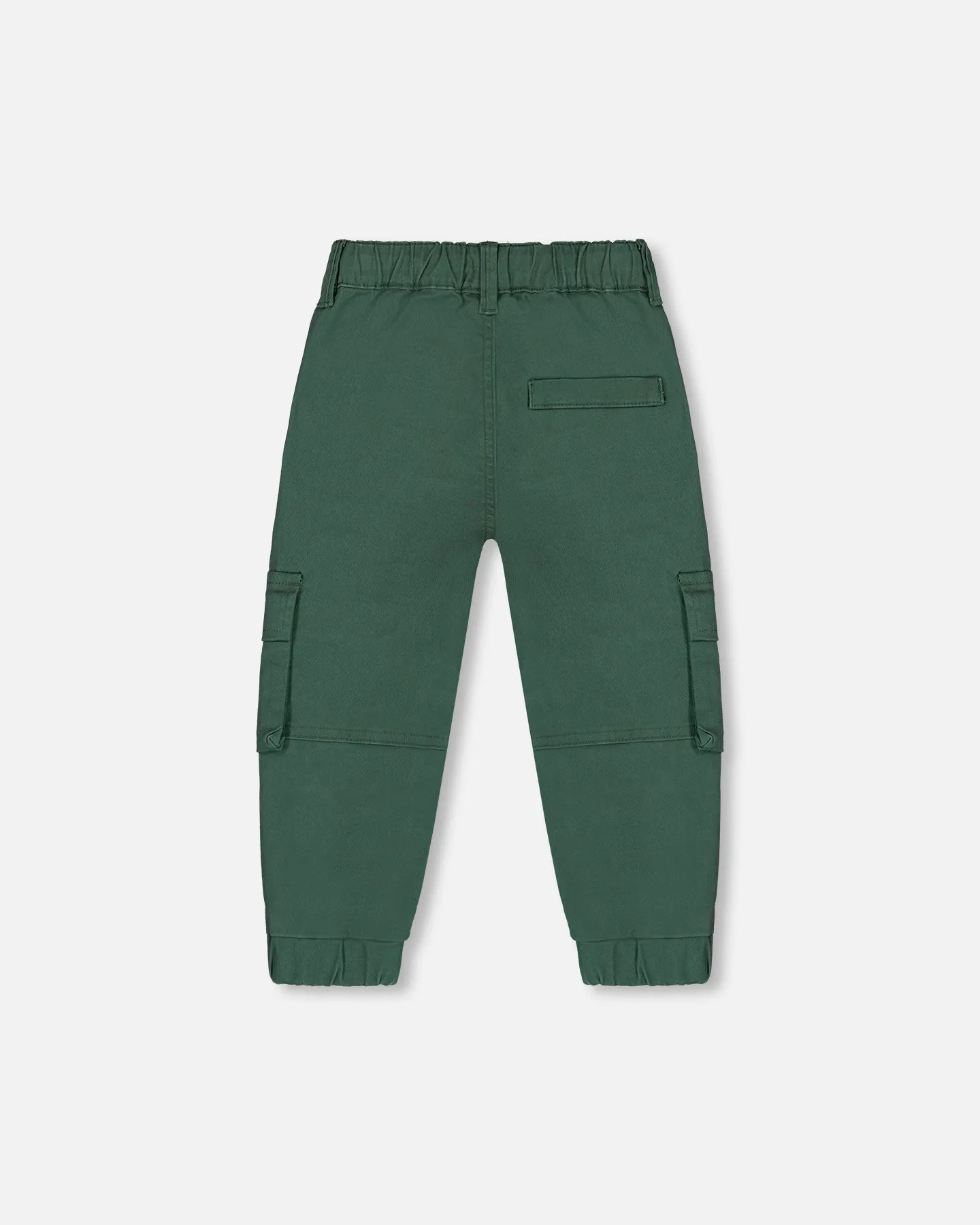 Deux Par Deux Stretch Twill Jogger with Cargo Pockets Forest Green