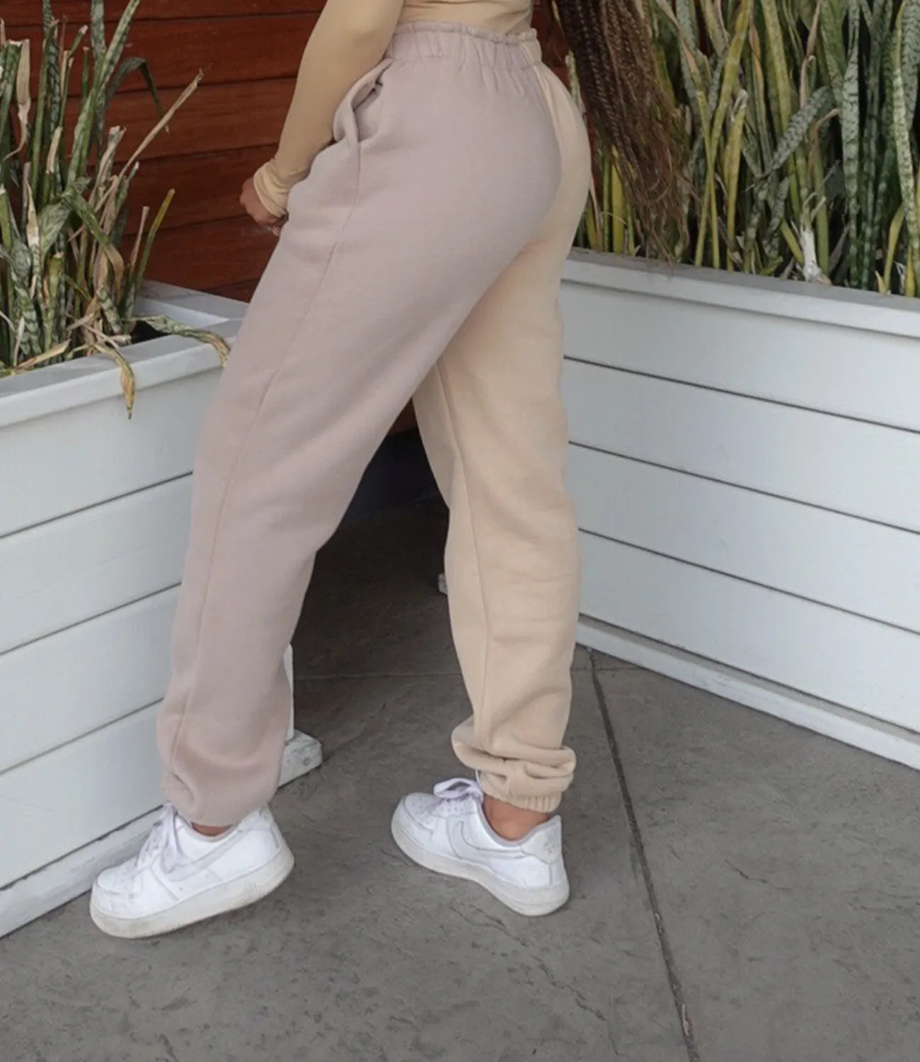 Dezi Half & Half Sweatpants(Light Neutrals)
