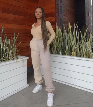 Dezi Half & Half Sweatpants(Light Neutrals)