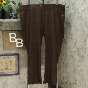 DG2 by Diane Gilman Pull On Ponte Boot Cut Pants Espresso Plus 3X Petite