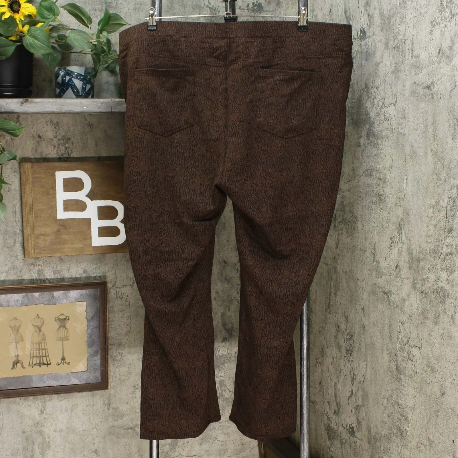 DG2 by Diane Gilman Pull On Ponte Boot Cut Pants Espresso Plus 3X Petite