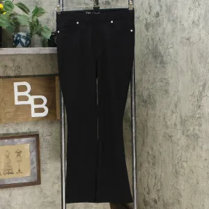 DG2 by Diane Gilman Pull On Stretch Ponte Boot Cut Pants Black Petite Small