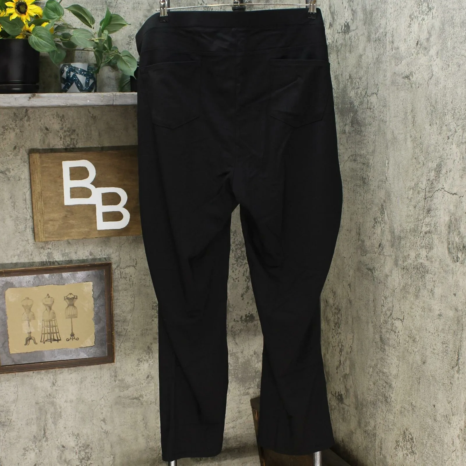 DG2 by Diane Gilman Pull On Stretch Ponte Boot Cut Pants Black Plus 4X