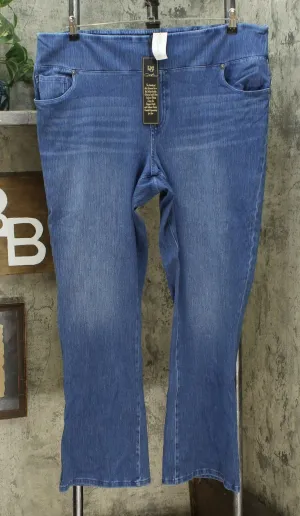 DG2 by Diane Gilman Stretch Knit Twill Boot Cut Jeggings Midtone Plus 2X