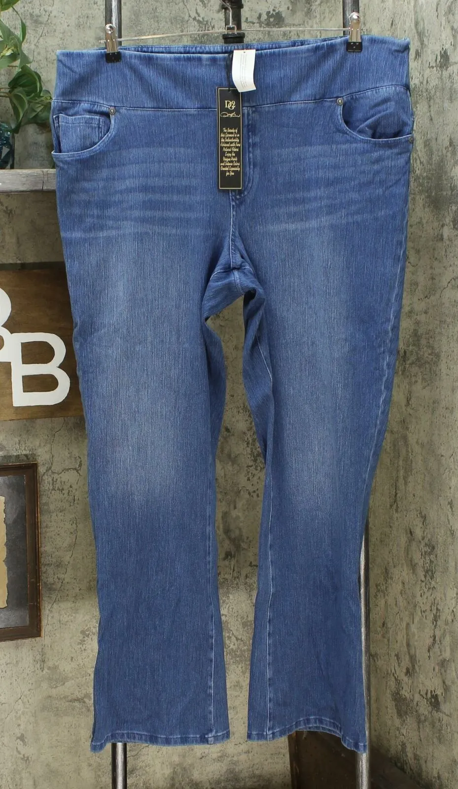 DG2 by Diane Gilman Stretch Knit Twill Boot Cut Jeggings Midtone Plus 2X