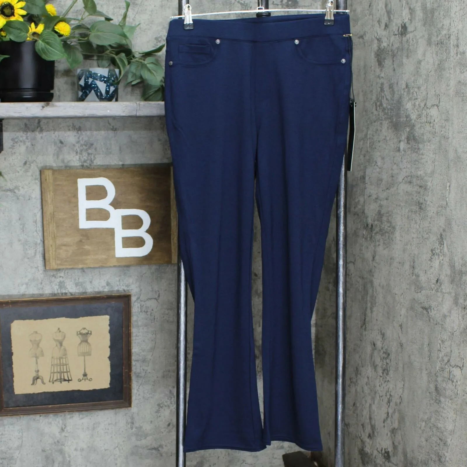 DG2 by Diane Gilman Women's Petite Eco Stretch Ponte Boot Cut Pants