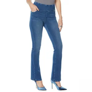 DG2 by Diane Gilman Women's Petite Stretch Knit Twill Boot Cut Jeggings