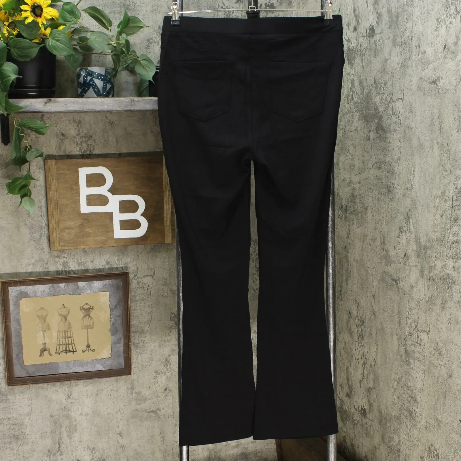 DG2 by Diane Gilman Women's Pull On Stretch Ponte Boot-Cut Pants Black Medium