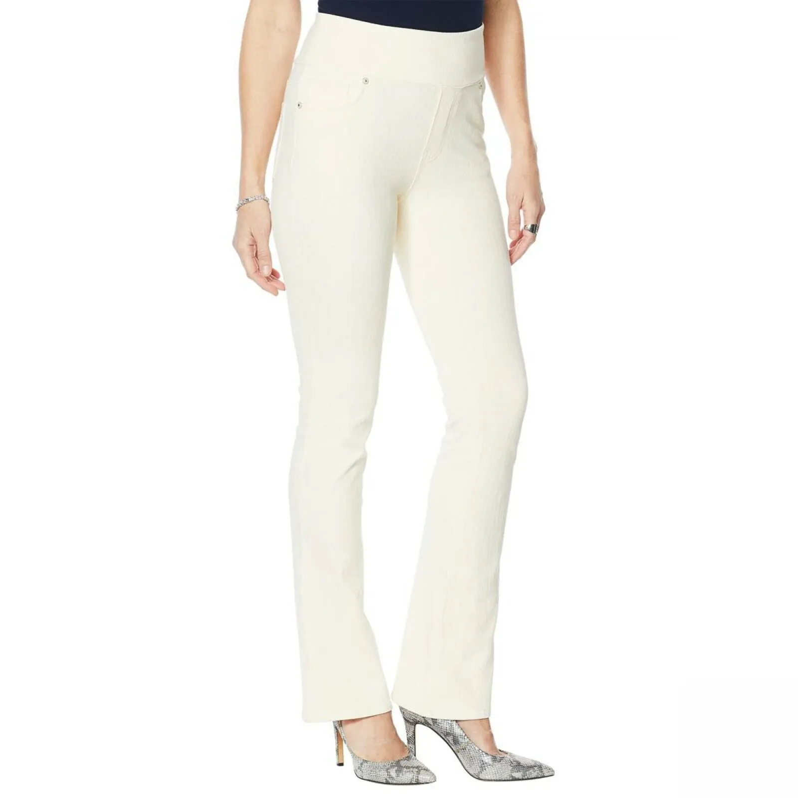 DG2 by Diane Gilman Women's Stretch Knit Twill Boot Cut Jeggings