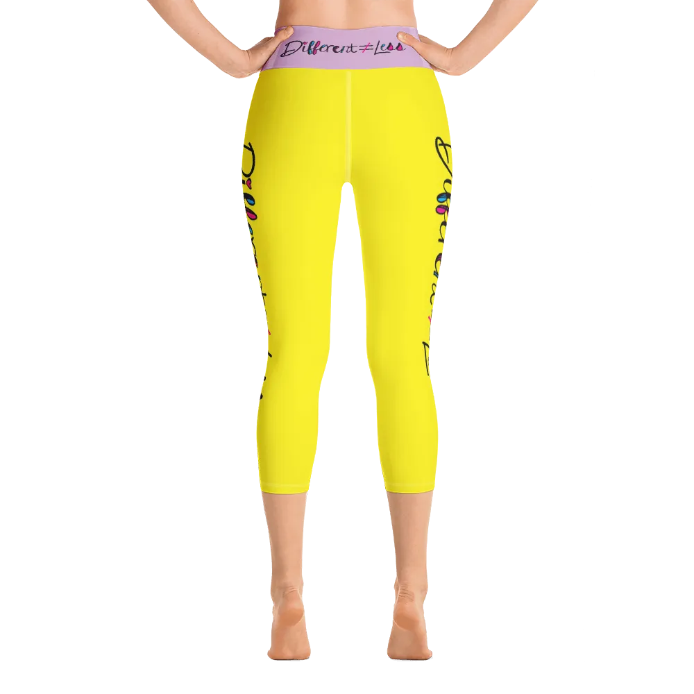 Different Does Not Equal Less (As Seen on Netflix's Raising Dion) Yellow Yoga Capri Leggings