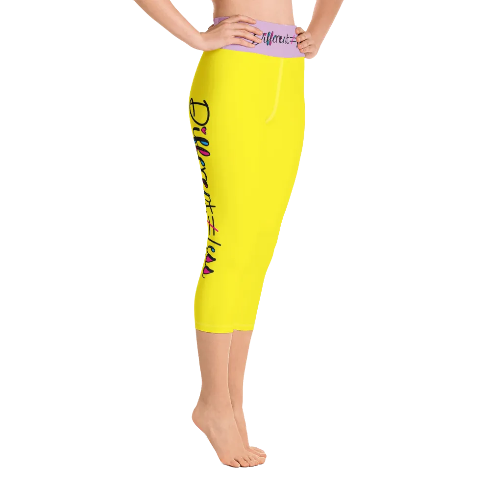 Different Does Not Equal Less (As Seen on Netflix's Raising Dion) Yellow Yoga Capri Leggings