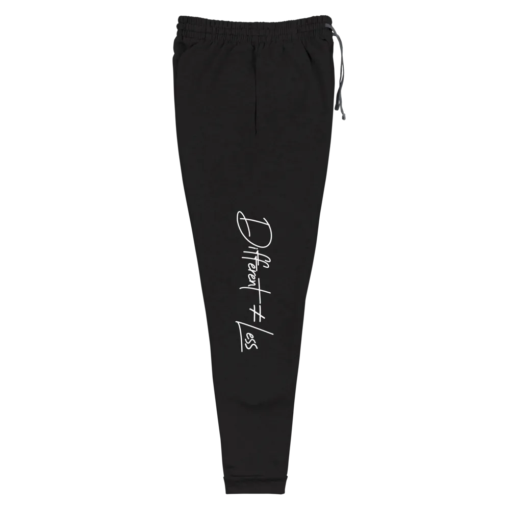 Different Does Not Equal Less (Original Clean Design) Unisex Dark Sweatpants