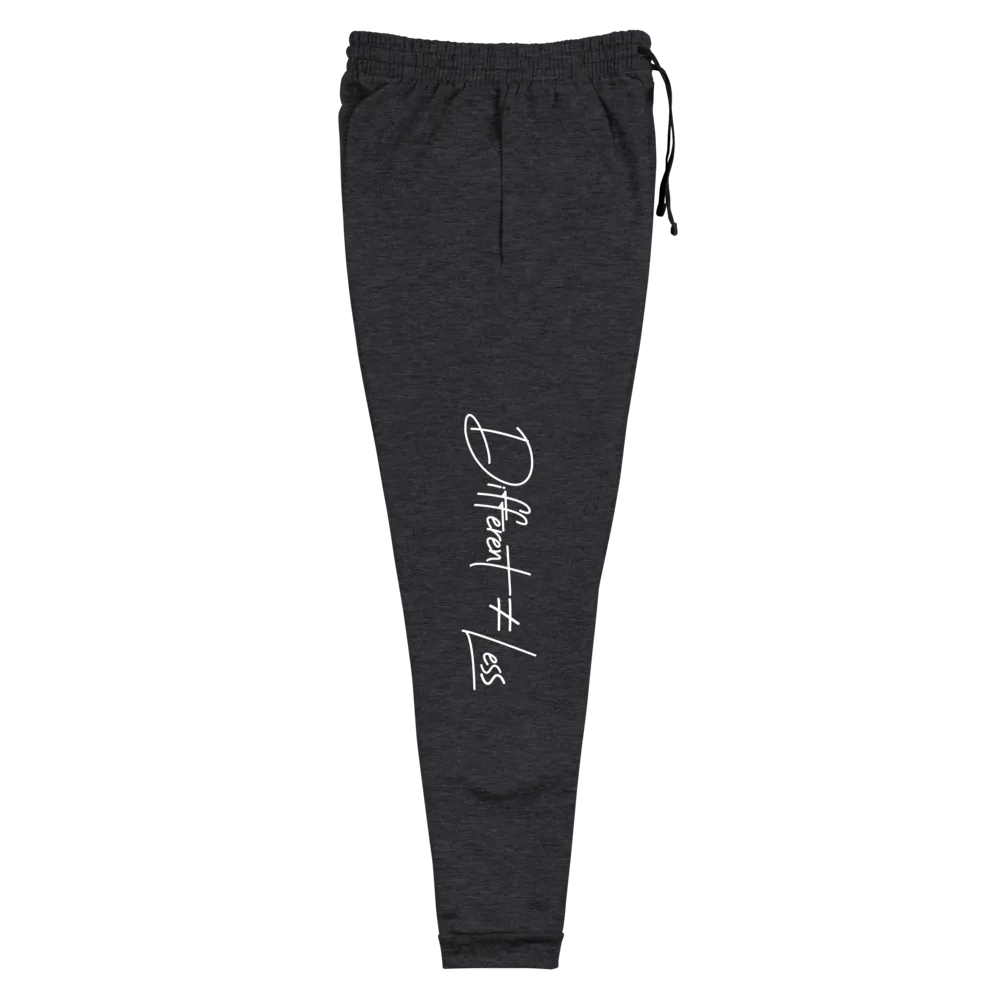Different Does Not Equal Less (Original Clean Design) Unisex Dark Sweatpants