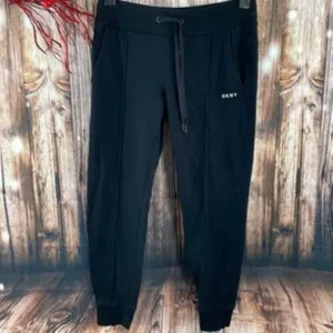 DKNY Womens Fitness Running Sweatpants, Black - Small