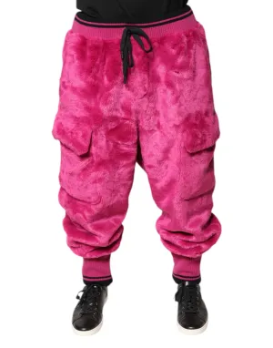 Dolce & Gabbana Pink Acrylic Cargo Jogging Sweatpants Pants