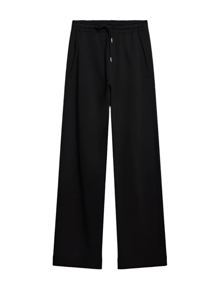 Dries Van Noten black cotton straight leg sweatpants