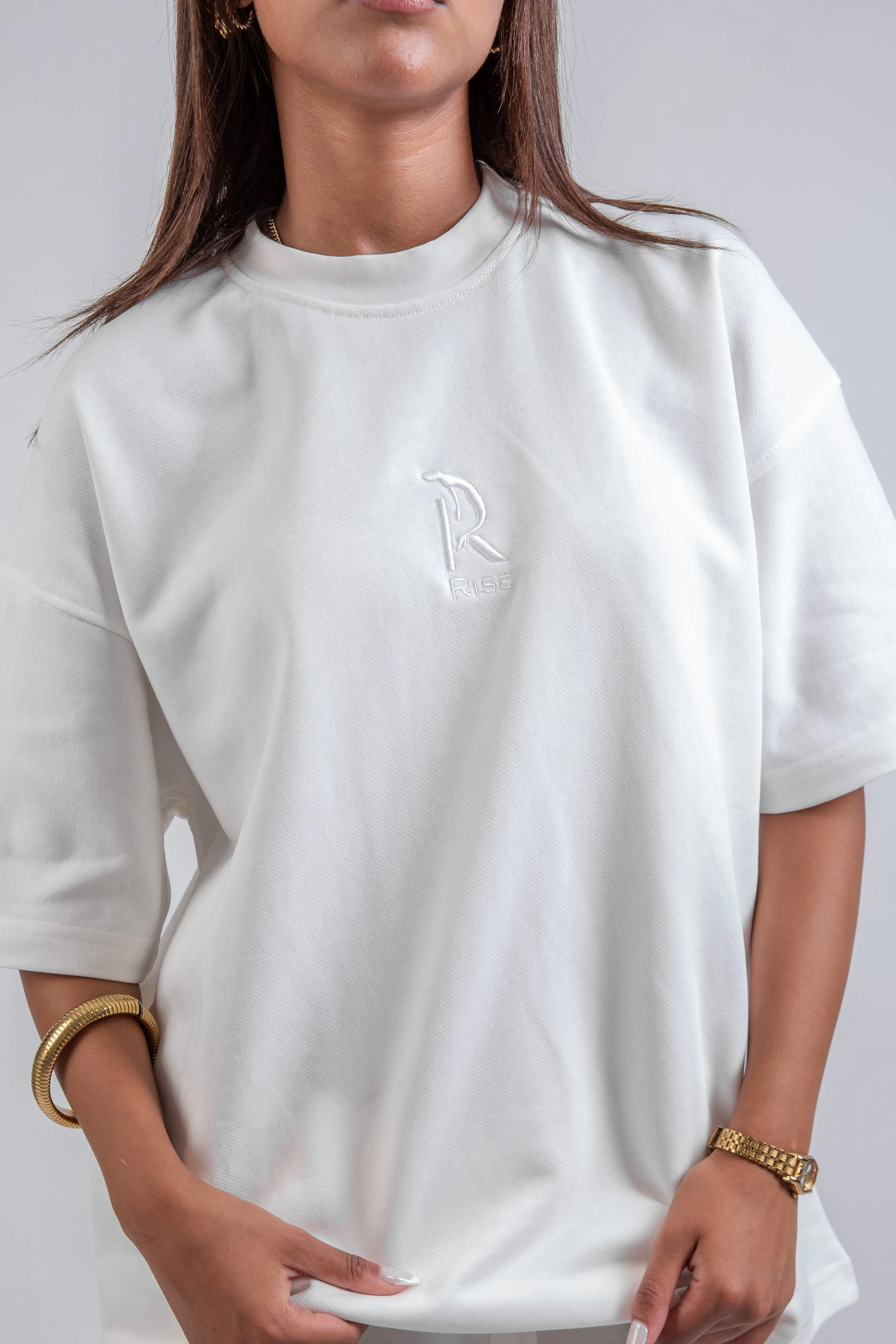 Droopy Pants & Chill Sleeve T-shirt White Set