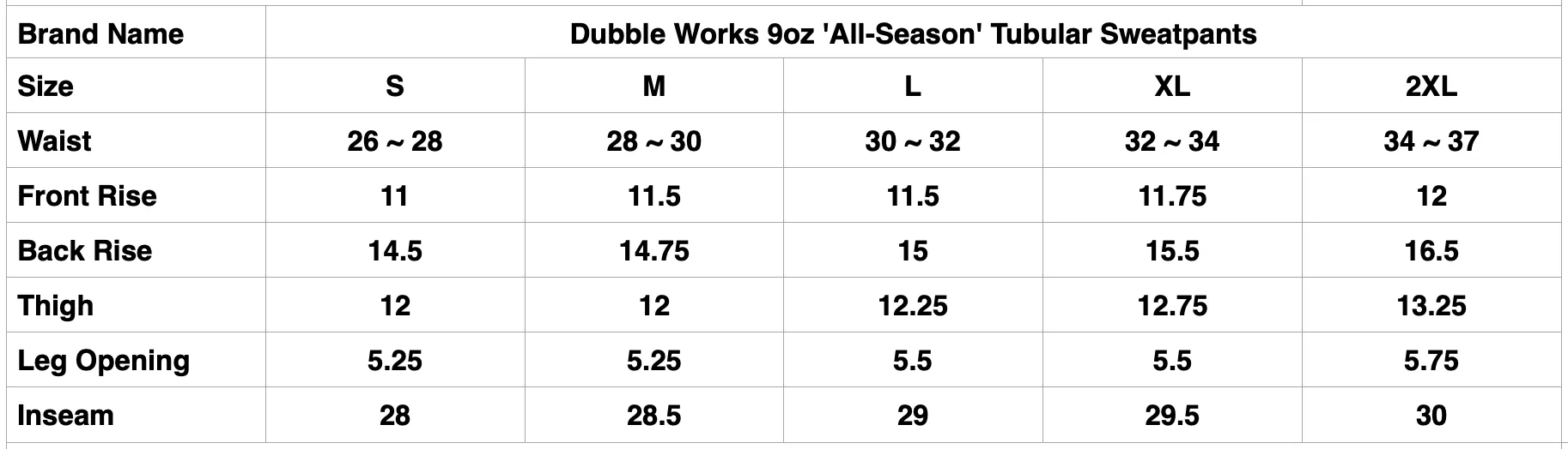 Dubble Works 9oz 'All-Season' Tubular Sweatpants (Bordeaux)