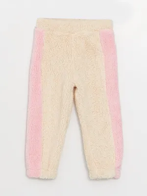 Elastic Waist Plush Baby Girl Tracksuit Bottom