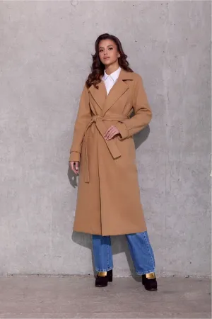 Elegant Belted Midi Coat