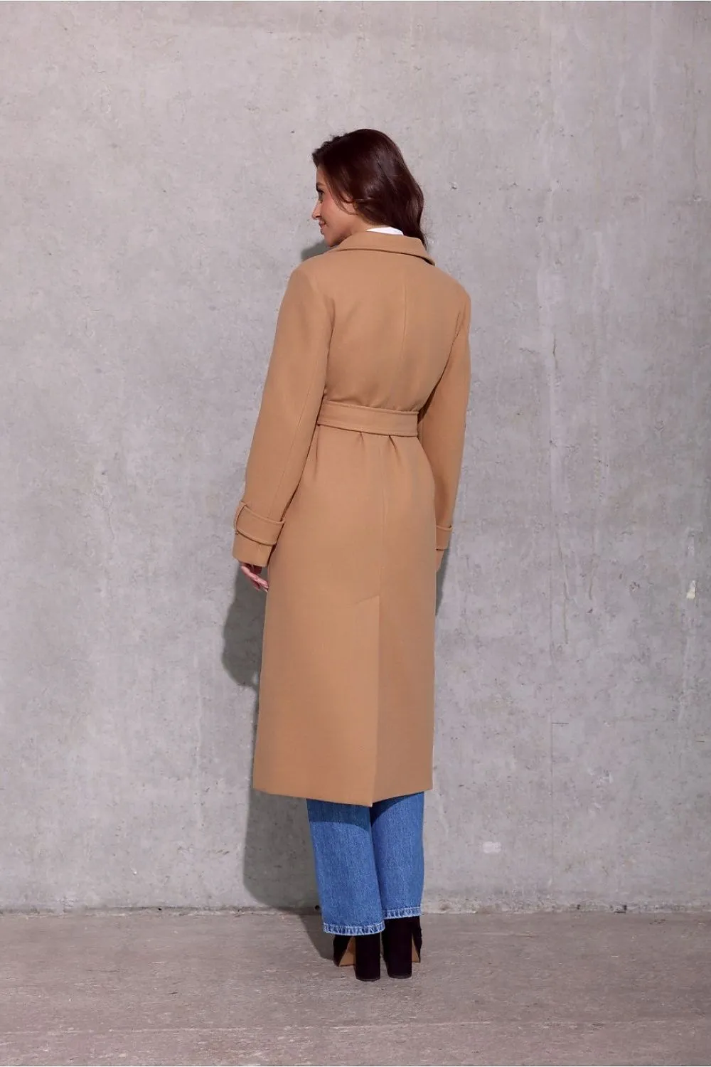 Elegant Belted Midi Coat