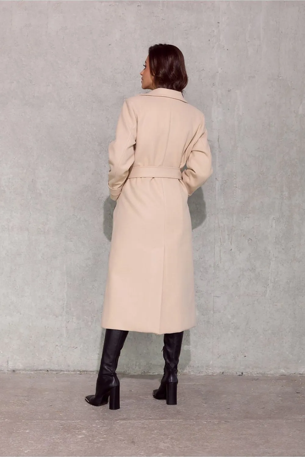 Elegant Belted Midi Coat