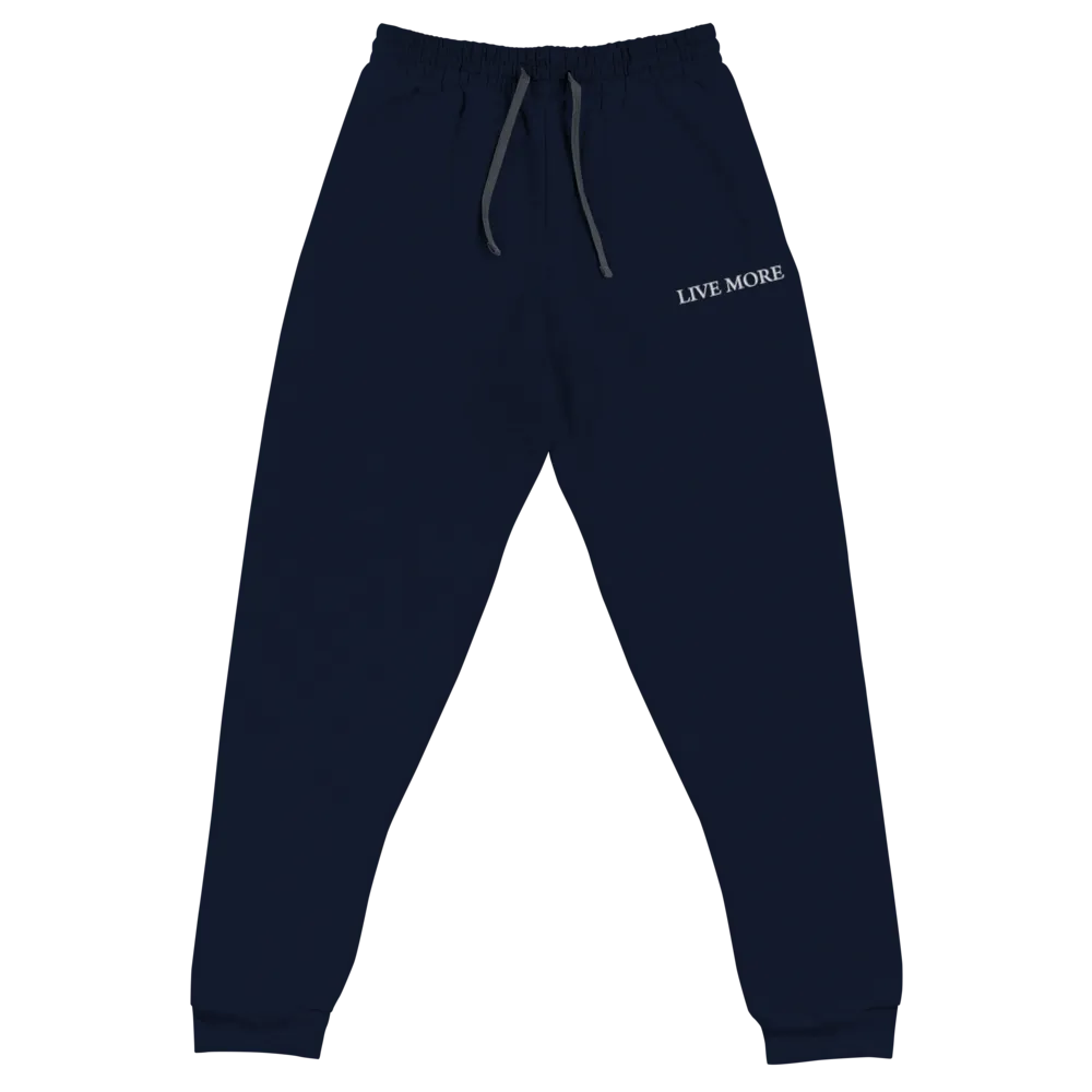 Embroidered Live More Unisex Joggers