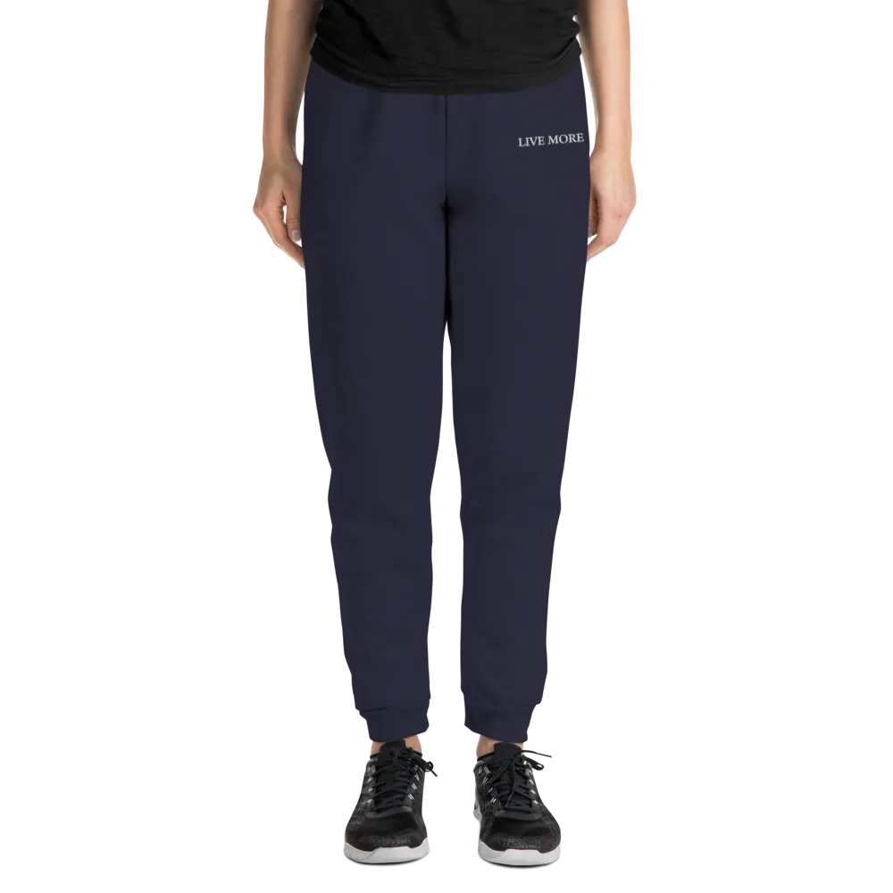 Embroidered Live More Unisex Joggers