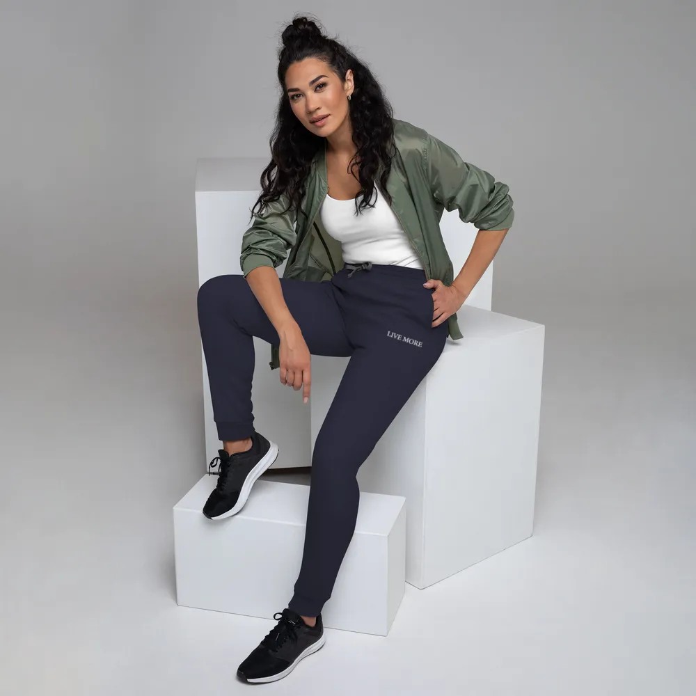 Embroidered Live More Unisex Joggers