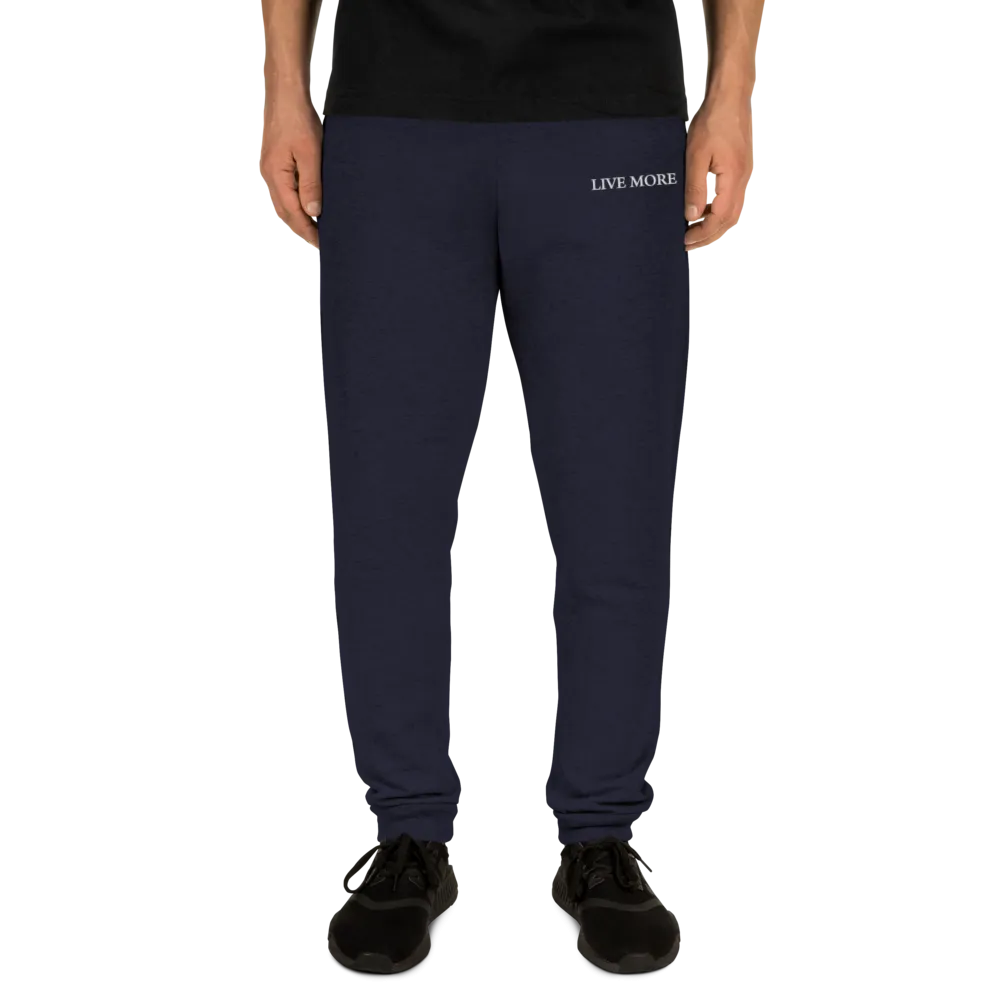 Embroidered Live More Unisex Joggers