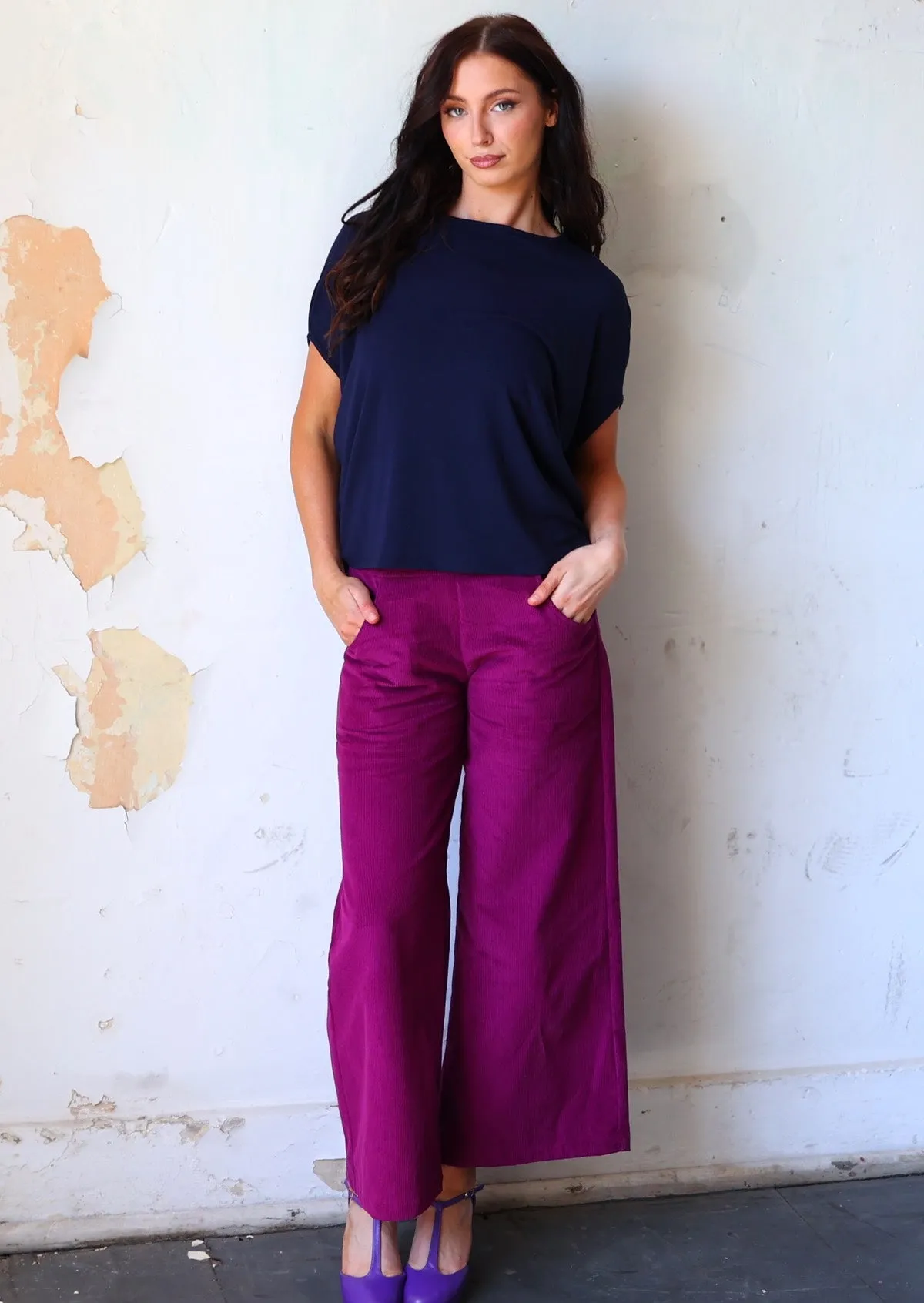 Esta Corduroy Pants Plum Caspia