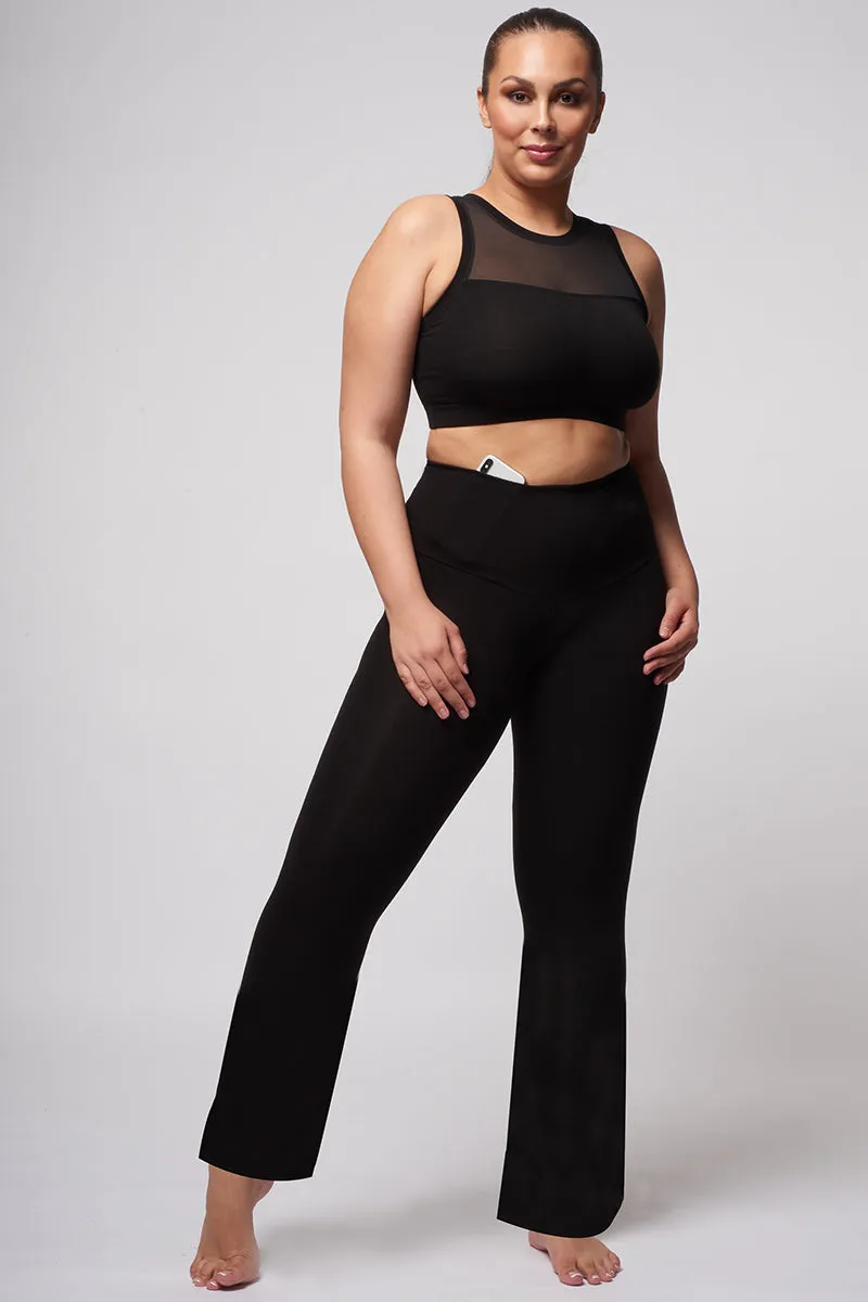 Extra Strong Compression Curve Bootcut with Tummy Control Black
