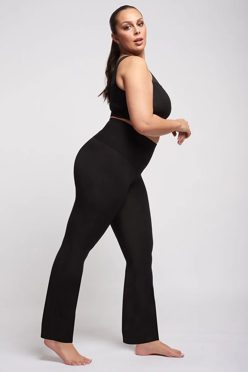 Extra Strong Compression Curve Bootcut with Tummy Control Black