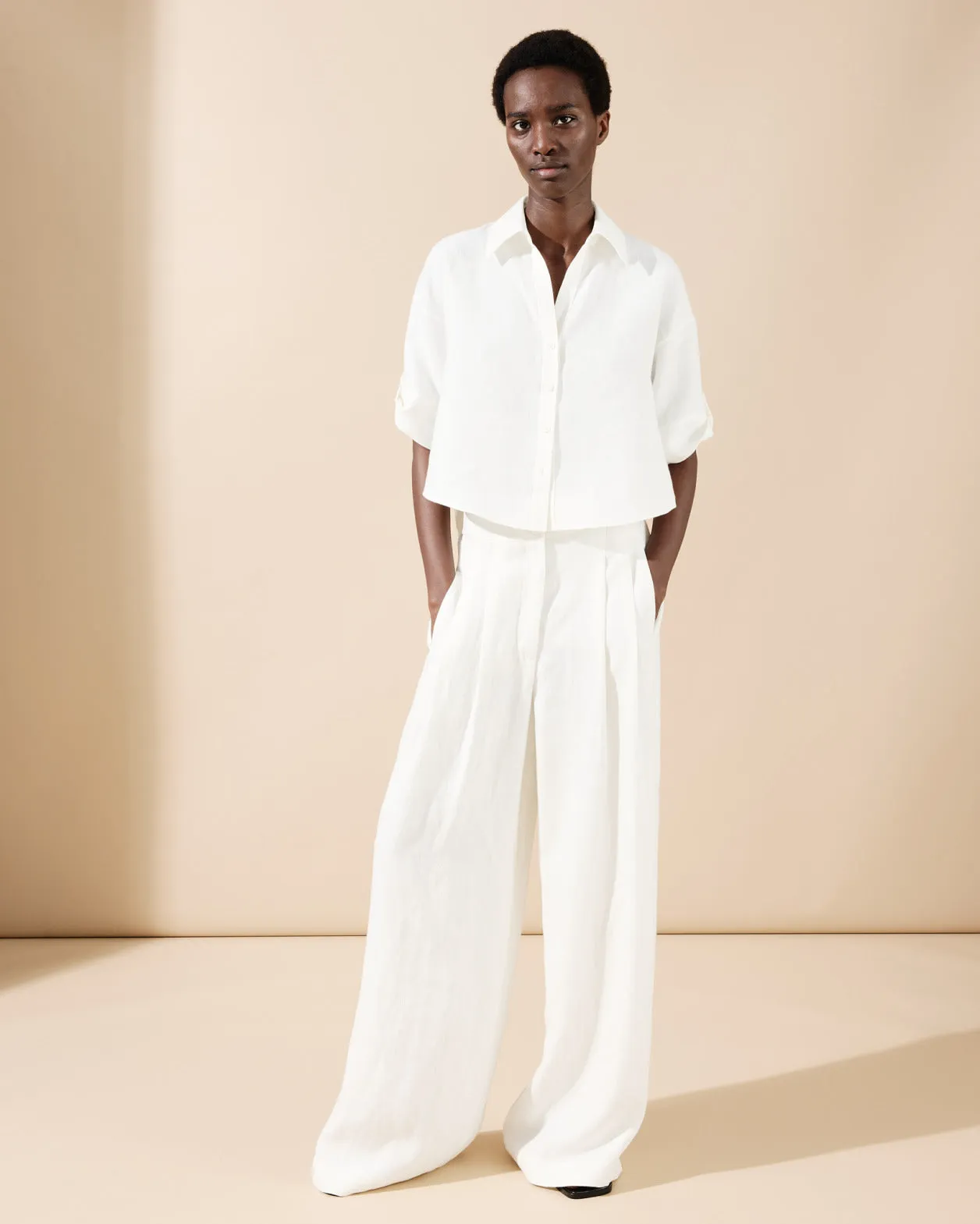 Extra Wide Palazzo Linen Pants