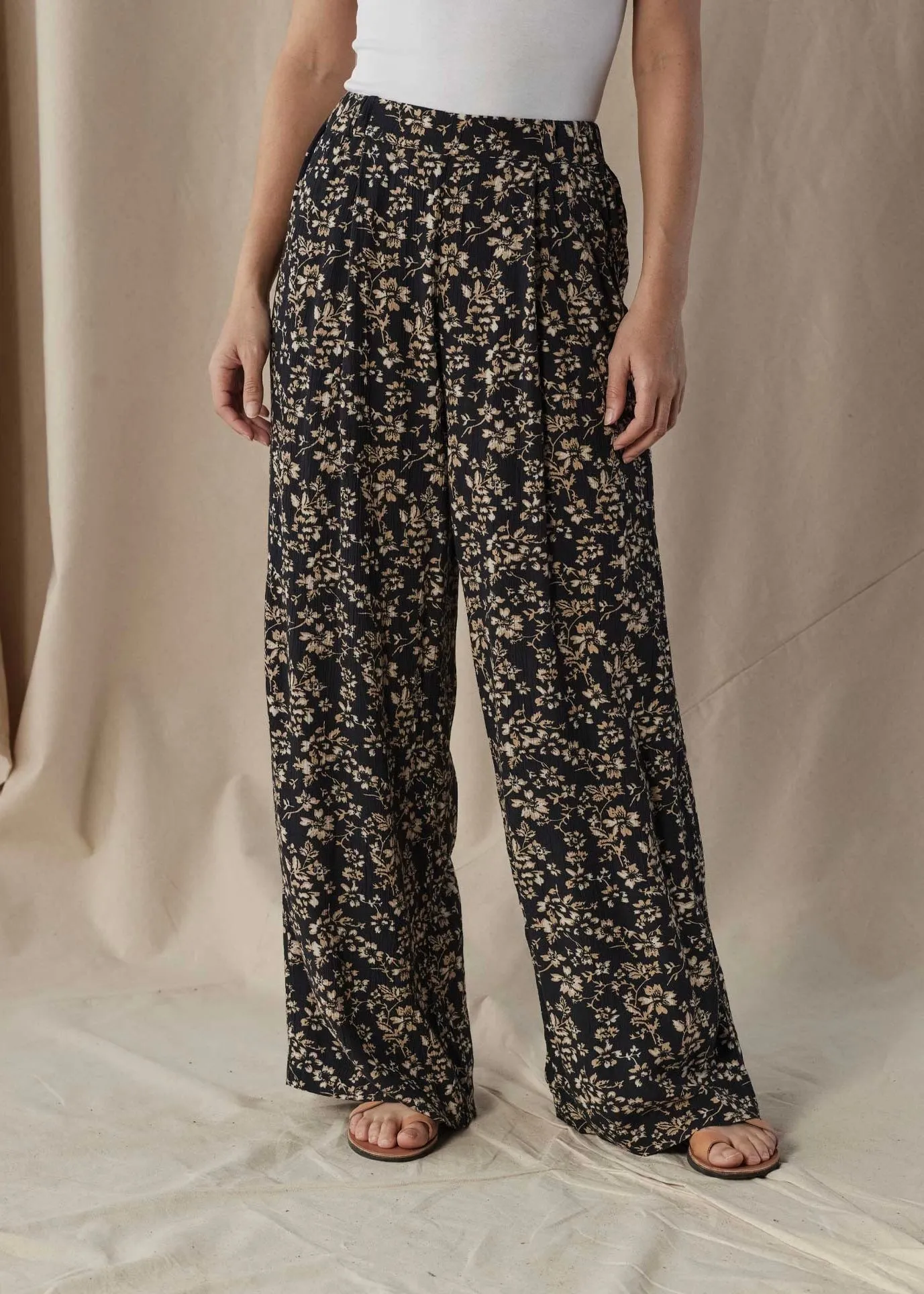 Ezra Crepe Wide Leg Pant
