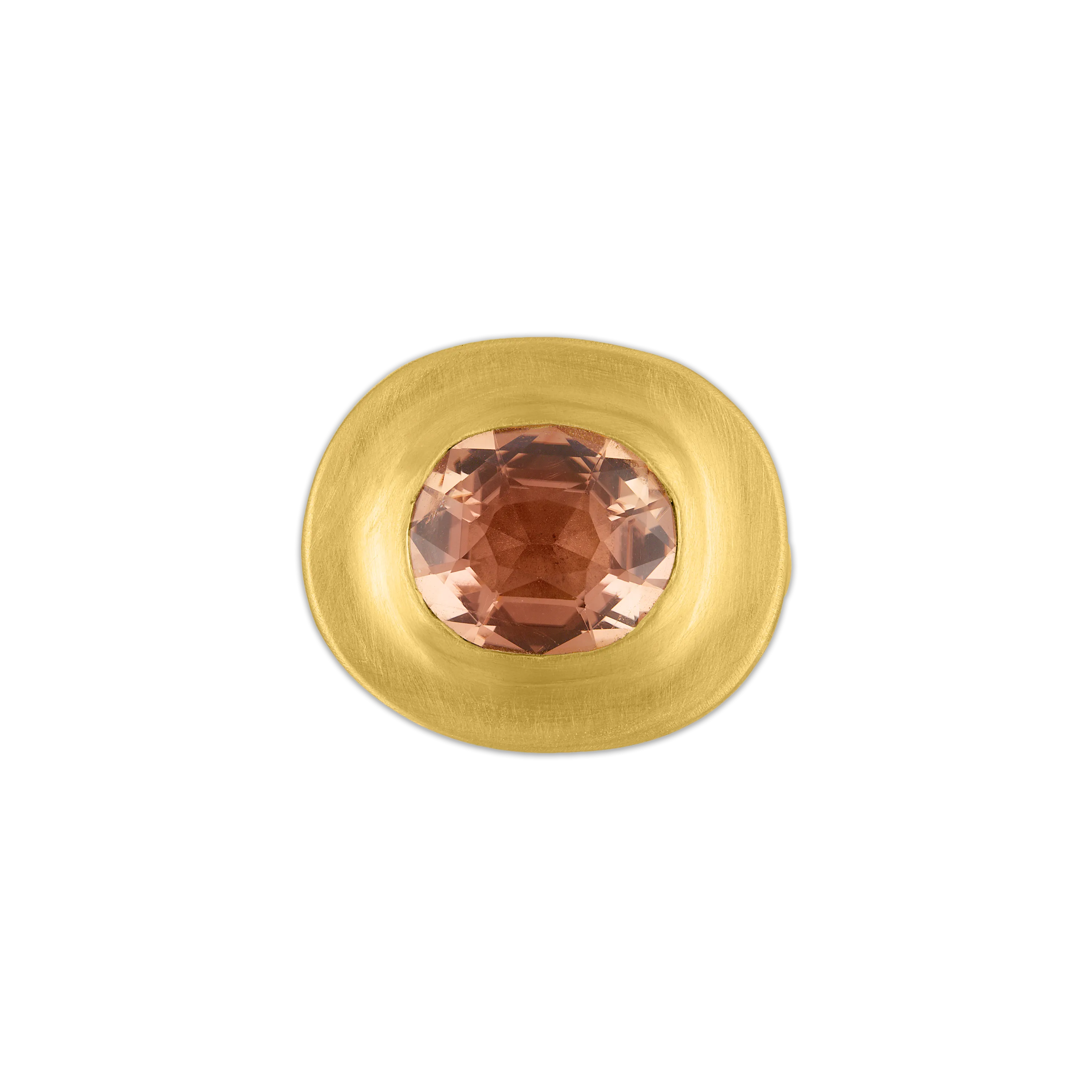 Faceted Peach Tourmaline Masona Ring
